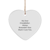 Funny Grandfather Heart Ornament Gifts from Men to Grandfather at Christmas Unique Gifts - Image 1